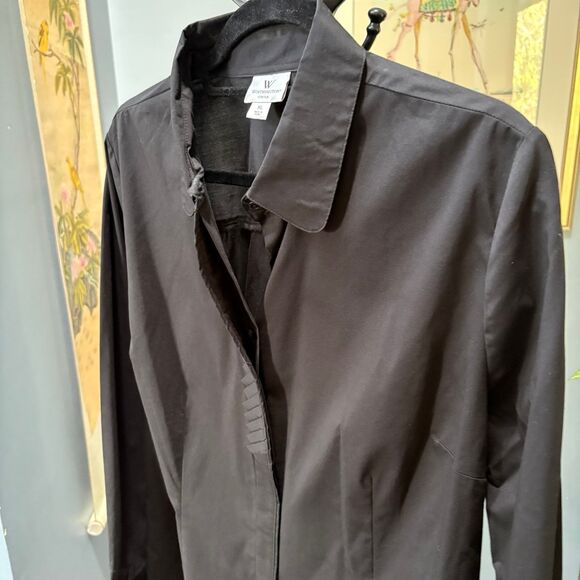 Women's Worthington Stretch Black Button Down Shirt with Hidden Buttons size XL - Picture 2 of 7
